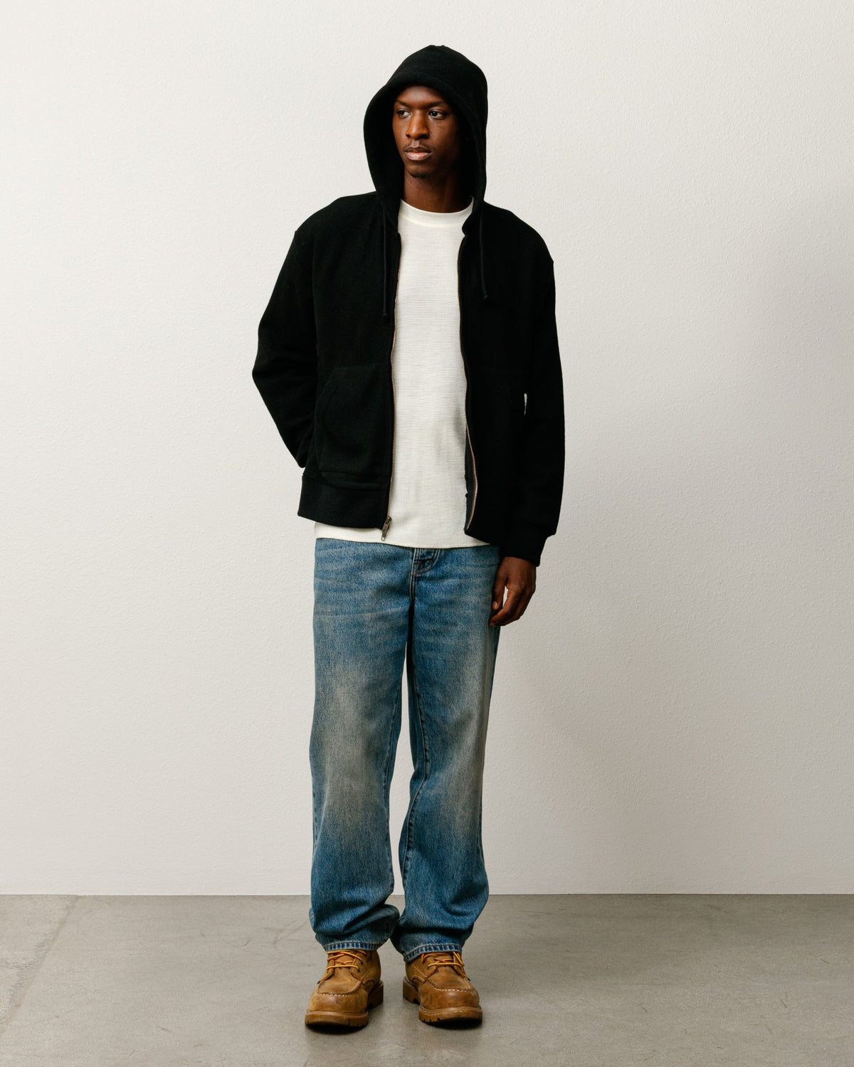 PATCH ZIP KNIT HOODIE