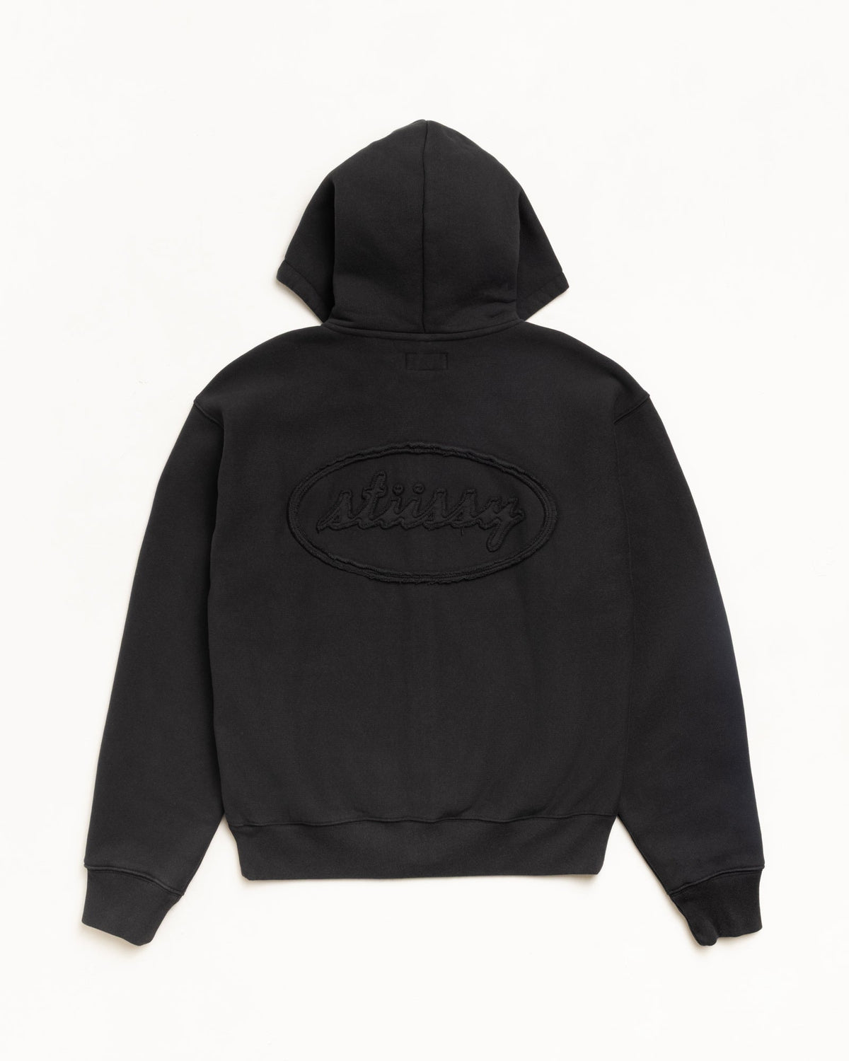 CURSIVE APPLIQUE ZIP HOODIE