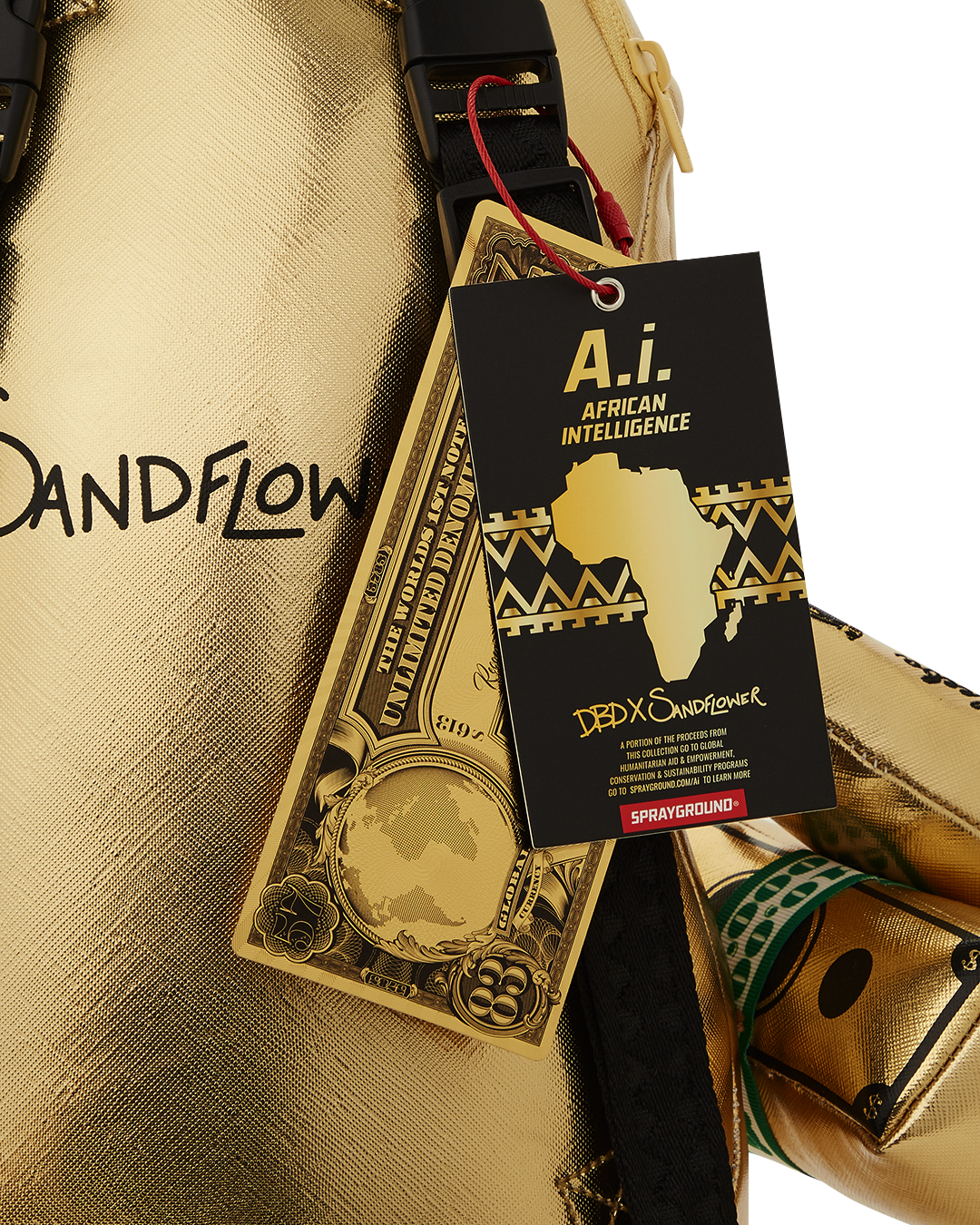 A.I.8 AFRICAN INTELLIGENCE PATH TO THE FUTURE II MEDIUM MONEYBEAR TEDDYBEAR BACKPACK