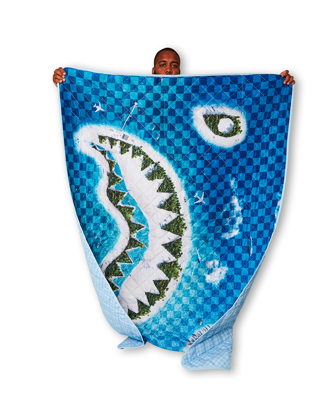 SHARK ISLAND PACKABLE BEACH MAT BLANKET WATER RESISTANT CONVERTIBLE TOTE