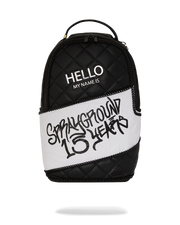 HELLO MY NAME IS 15 YEARS QUILTED BACKPACK (SUPER RARE)