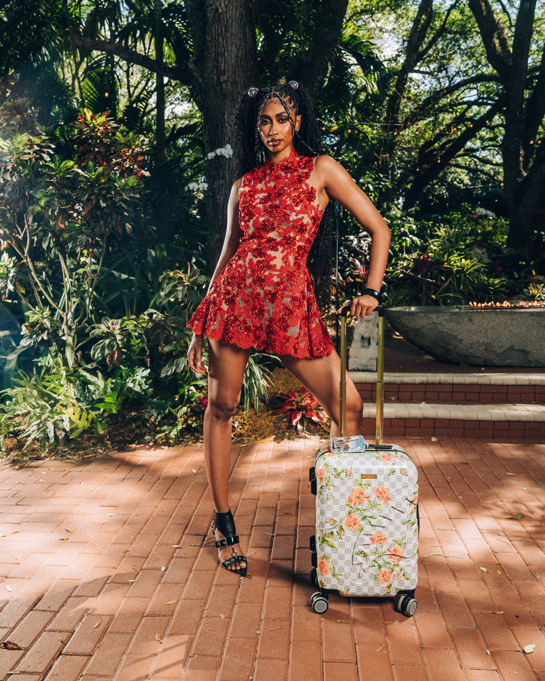 A.I. AFRICAN INTELLIGENCE ELEGANT ENERGY SHARKITECTURE CARRY-ON LUGGAGE - SANDFLOWER COLLAB
